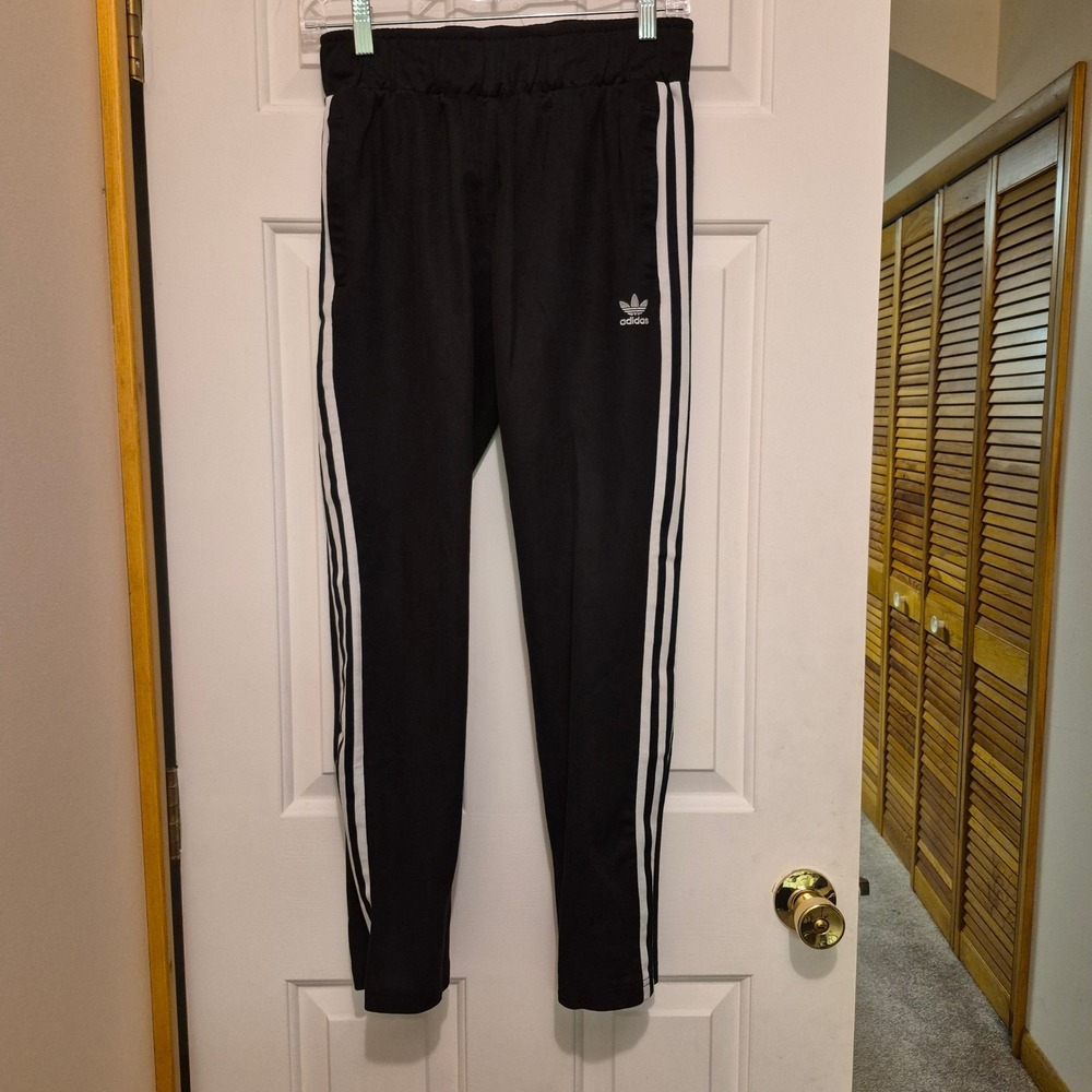 Adidas Originals Mens SST Track Pants Black White 3-Stripes Trefoil Slim Small